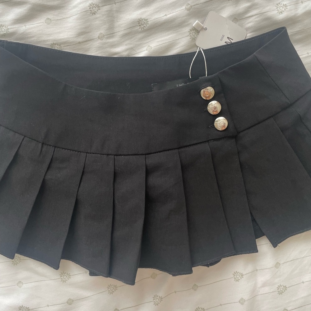 Black Micro Mini Skirt W/ Silver Detailing